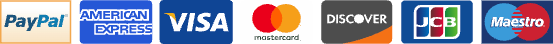 Accepted: PayPal, American Express, Visa, Mastercard, Discover, JCB, Maestro